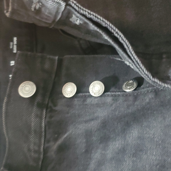 Old Navy Black Mid-Rise Slouchy Taper Jeans barrel cut size 12 women's - Picture 3 of 3